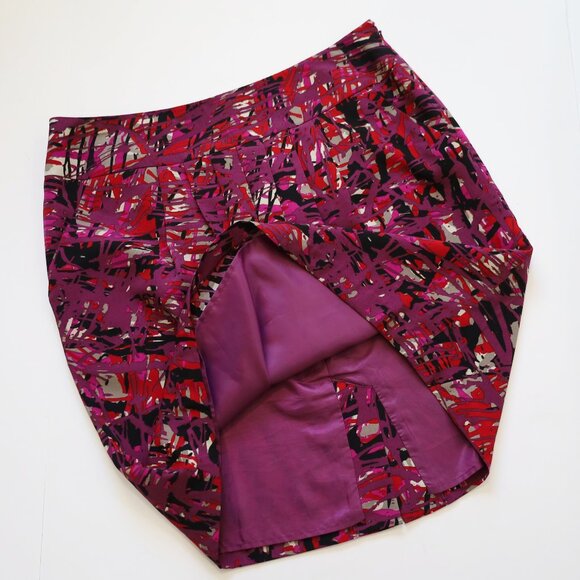 ANN TAYLOR Size 10 Black Purple Skirt Career Business - Picture 4 of 6